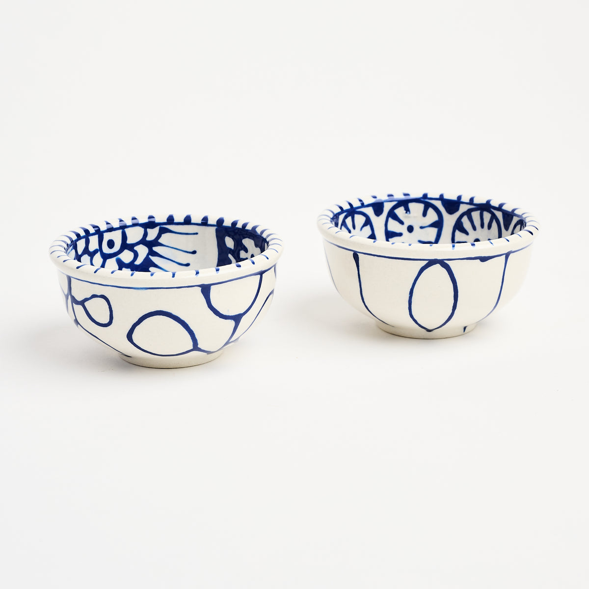 Stephanie Verdun Sauce Cup in Blue & French Blue on a white background at Addison West
