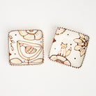 Stephanie Verdun Little Square Dish in Orange & Brown on a white background at Addison West