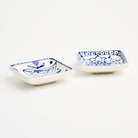 Stephanie Verdun Little Square Dish in Blue & French Blue on a white background at Addison West