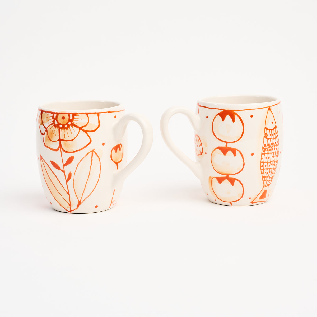 Stephanie Verdun Barrel Mug in Orange on a white background at Addison West