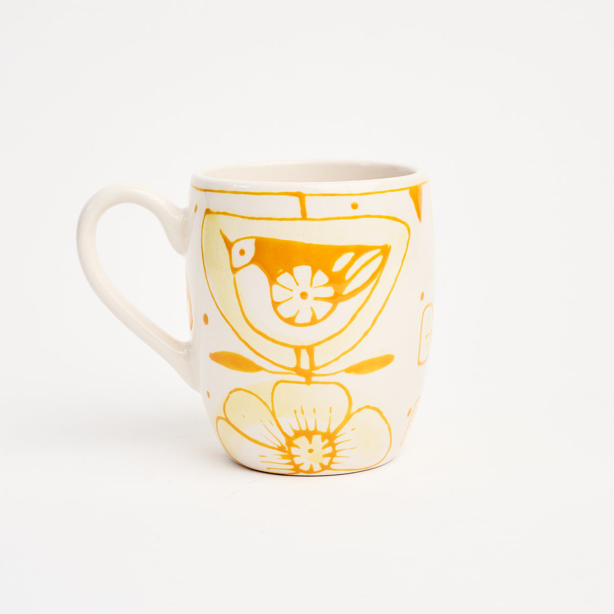 Stephanie Verdun Barrel Mug in Yellow on a white background at Addison West
