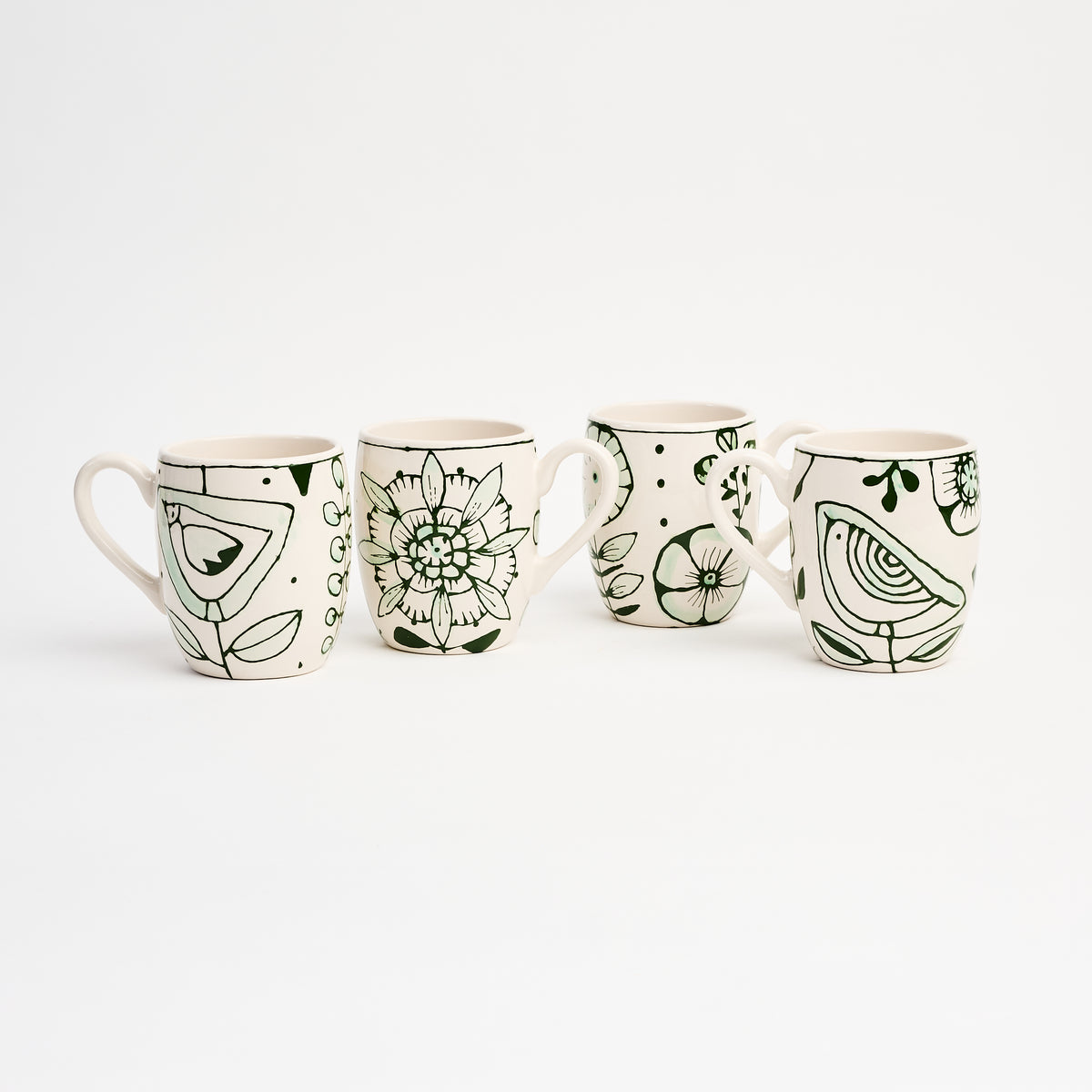 Stephanie Verdun Barrel Mug in Dark Green on a white background at Addison West