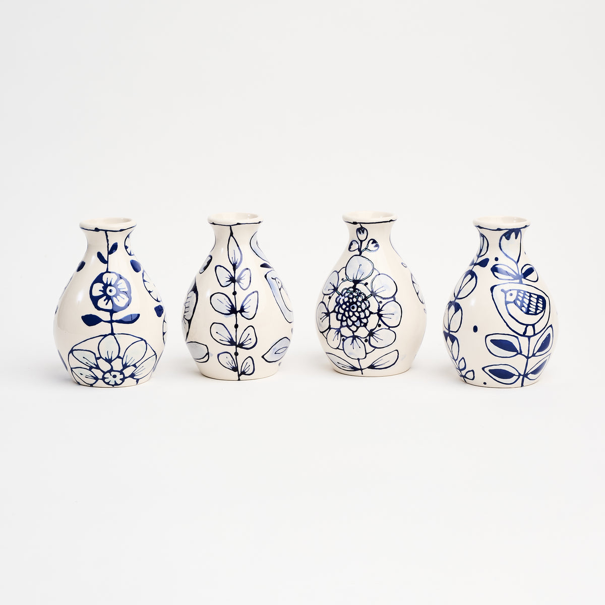 Stephanie Verdun Pear Vase in Blue & French Blue on a white background at Addison West