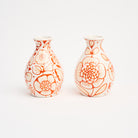Stephanie Verdun Pear Vase in Orange on a white background at Addison West