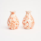 Stephanie Verdun Pear Vase in Orange on a white background at Addison West