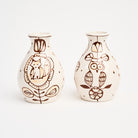 Stephanie Verdun Pear Vase in Orange & Brown on a white background at Addison West