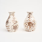 Stephanie Verdun Pear Vase in Orange & Brown on a white background at Addison West