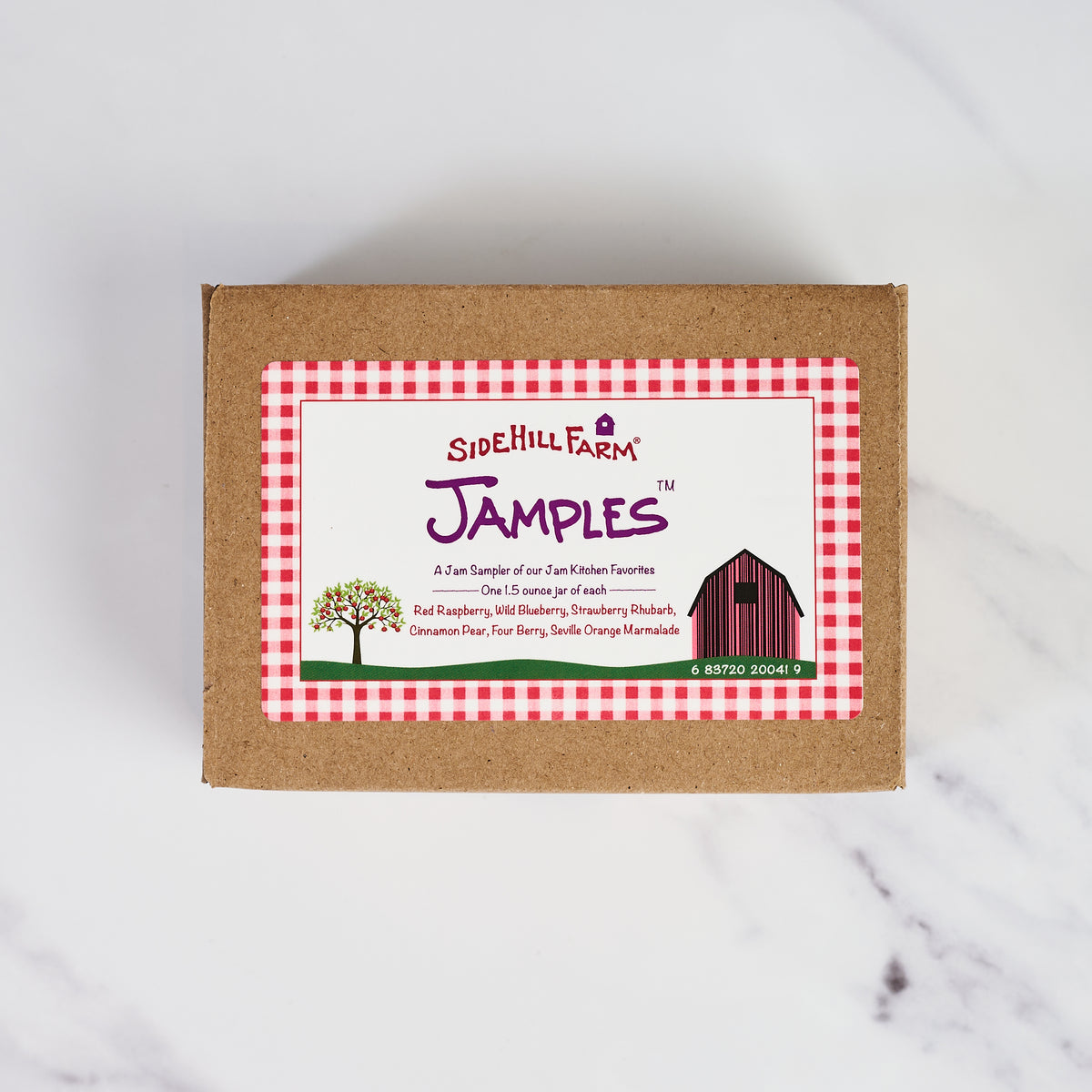 Sidehill Farm Jampler (Jam-Sampler) Box Set on a kitchen counter at Addison West