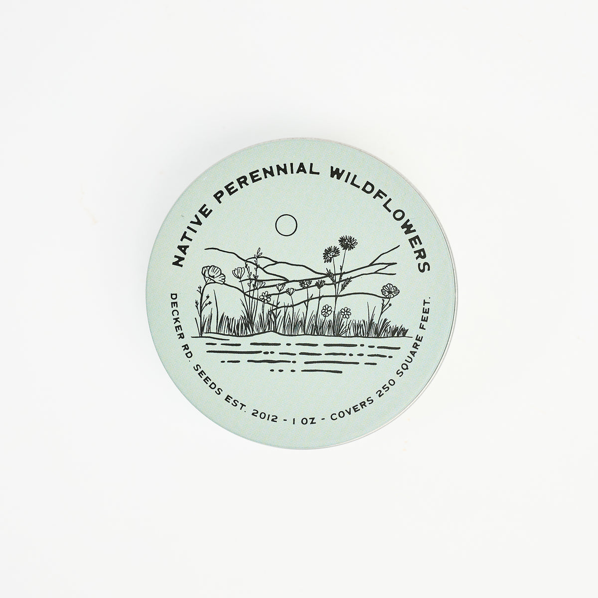 Wildflower Seeds "Native Perennial Mix" Tin on  a white background at Addison West