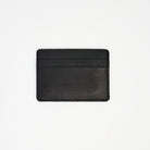 Leather Card Holder Wallet in Black on a white background at Addison West