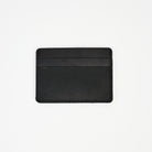 Leather Card Holder Wallet in Black on a white background at Addison West