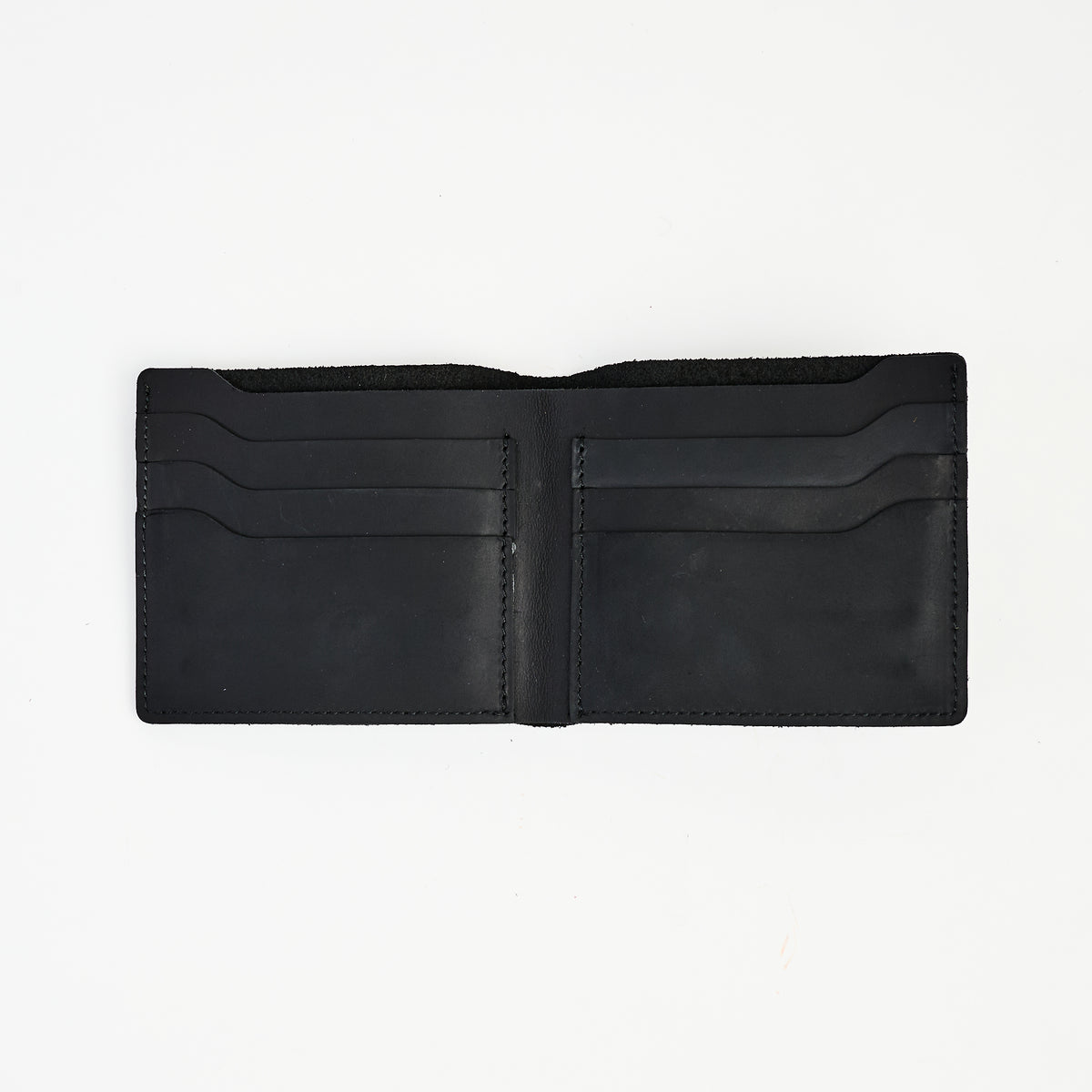 Leather Wallet Bifold Wallet in Black on a white background at Addison West