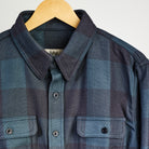Warren Six Season Flannel in Deepwater on a white background at Addison West