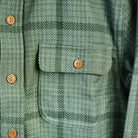 Warren Six Season Flannel in Lichen on a white background at Addison West