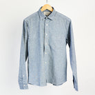 Warren Windsor Button Down in Blue Stripe on a white background at Addison West