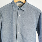 Warren Windsor Button Down in Blue Stripe on a white background at Addison West