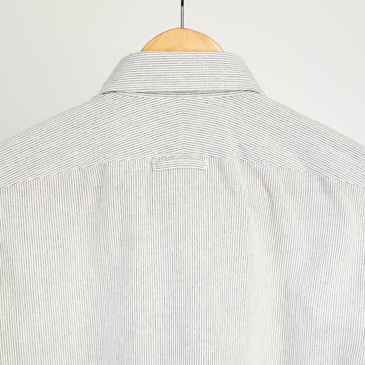 Warren Windsor Button Down in White Stripe on a white background at Addison West