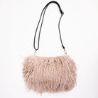Jasmin Muff Bag in Stucco Sand on a white background at Addison West