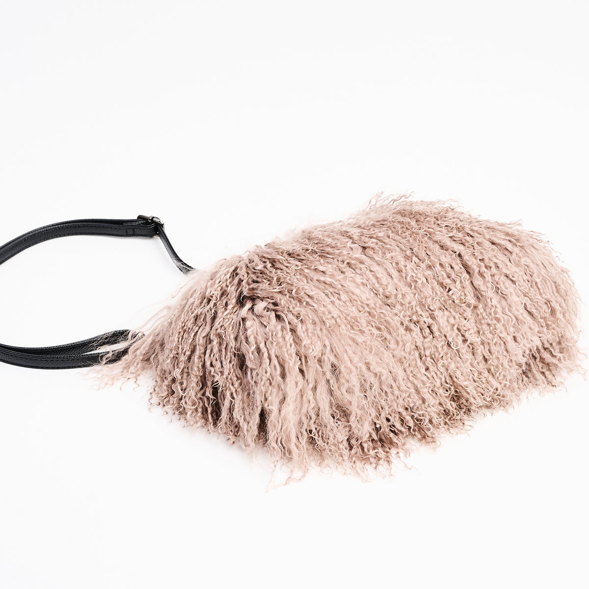 Jasmin Muff Bag in Stucco Sand on a white background at Addison West