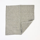 Olive Gingham Linen Dinner Napkins, Set of 4 on a white background at Addison West