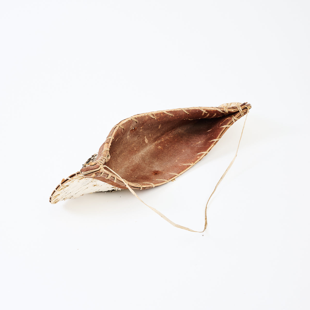 Vintage 13" Birchbark Canoe on a white background at Addison West