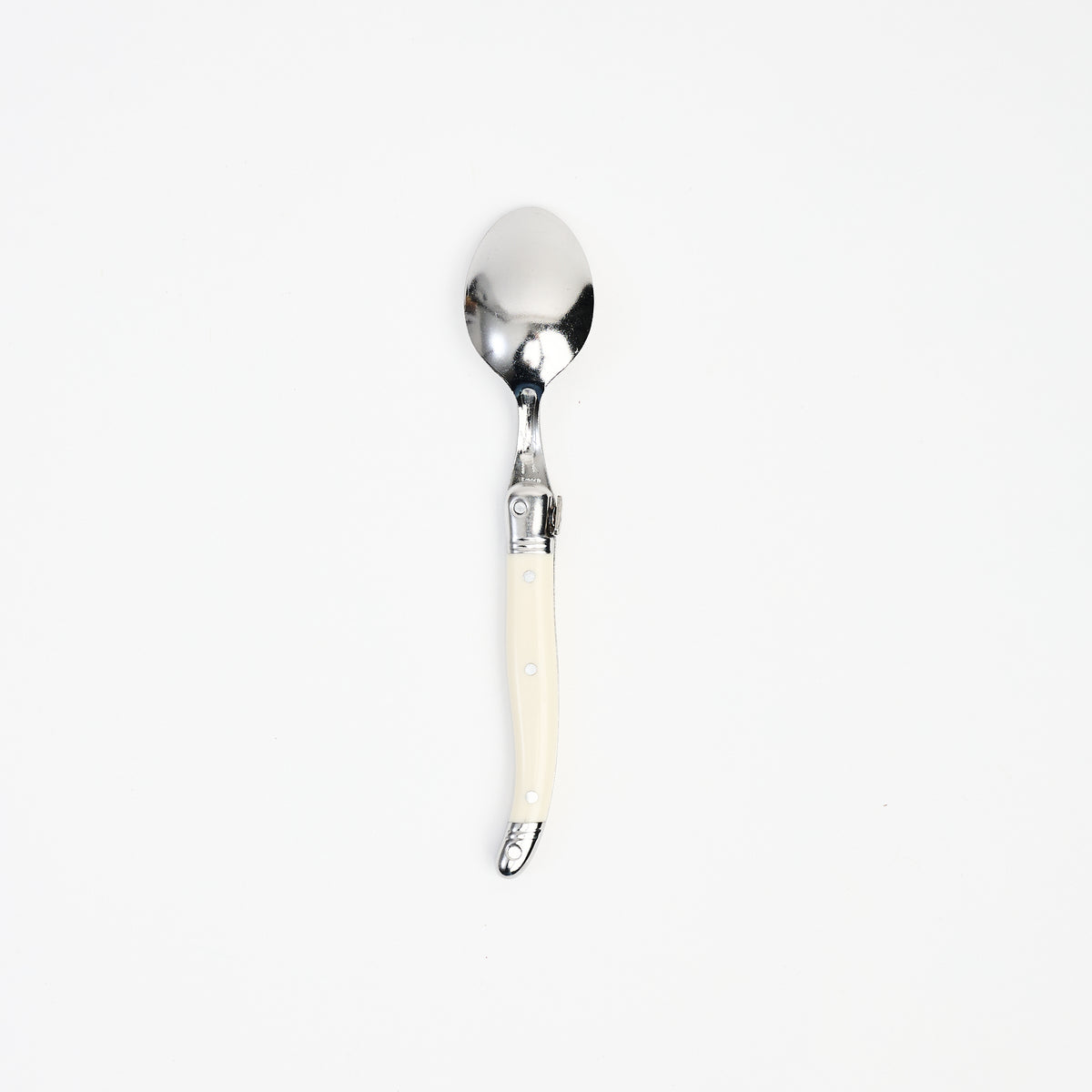 Laguiole Coffee Spoon in Ivory on a white background at Addison West