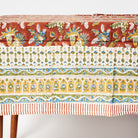 Bohemian Block Print Tablecloth, 70" x 126" on a white background at Addison West