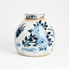 Blue & White Floral Ginger Jar on a white background at Addison West