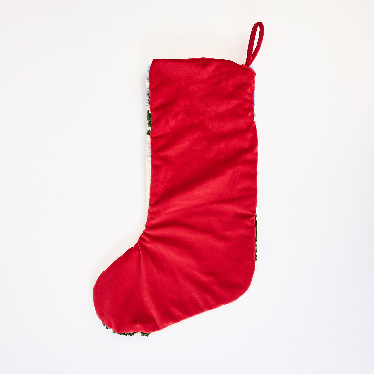 Ski Hand Hooked Stocking on a white background at Addison West
