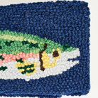 Trout Hand Hooked Pillow on a white background at Addison West