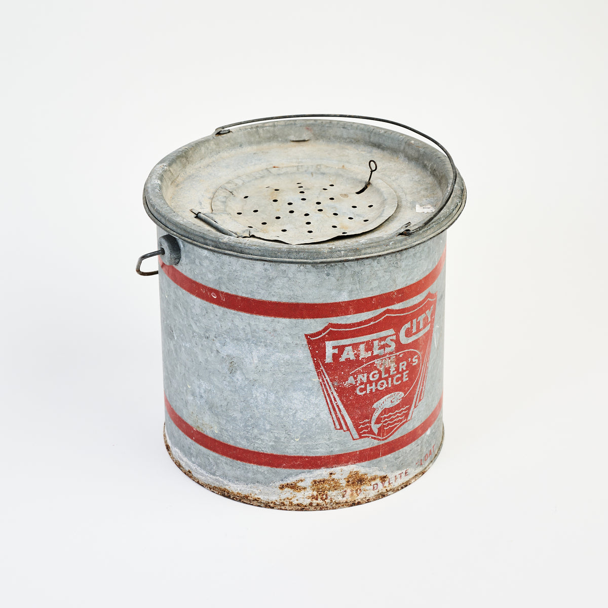 Vintage Bait Bucket on a white background at Addison West