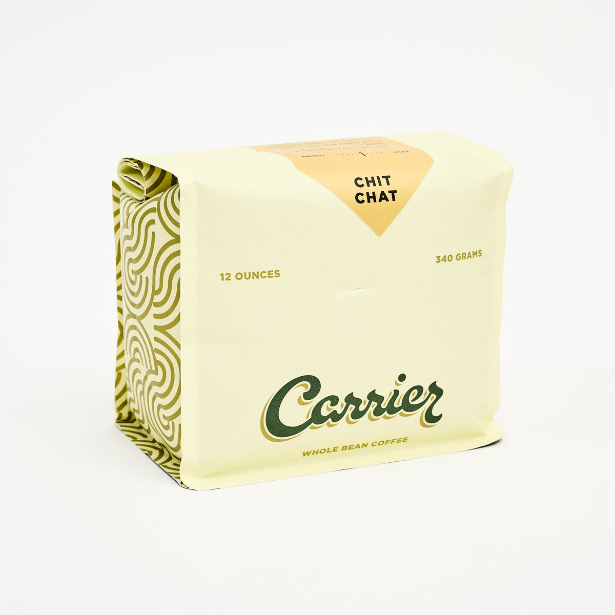 Carrier whole bean Chit Chat Seasonal Blend on a white background at aDDISON West