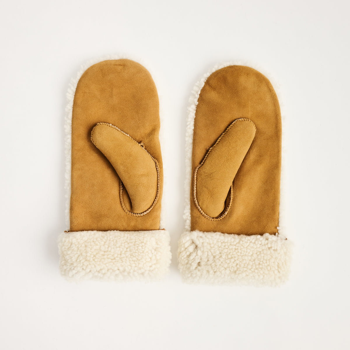 Iris Mittens in Tan and Ivory on a white background at Addison West