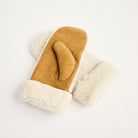 Iris Mittens in Tan and Ivory on a white background at Addison West