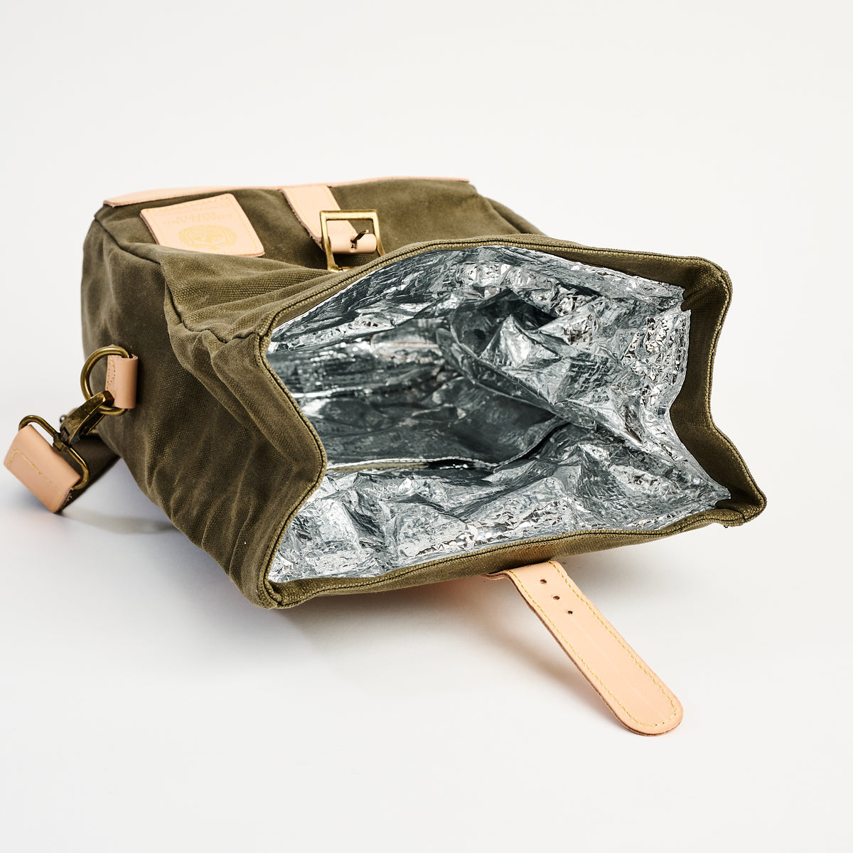 Insulated Field Bag in Olive on a white background at Addison West