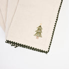 Festive Tree Embroidered Napkins, Set of 4 in a white background at Addison West