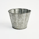 Galvanized Metal Planter With Scalloped Edge on a white background at Addison West