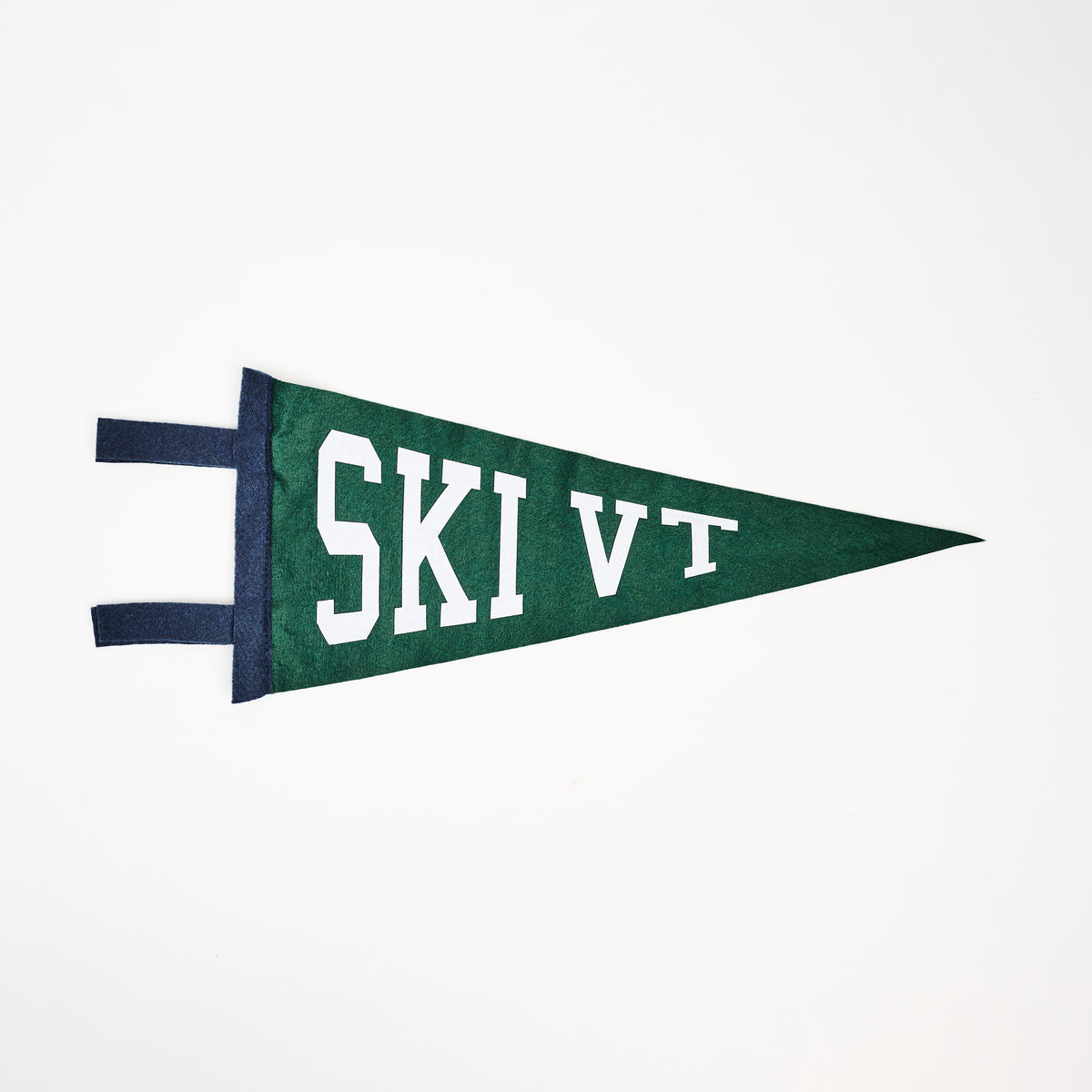 Ski VT Pennant in Heritage Green on a white background at Addison West