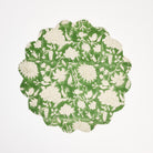 Green Floral Block Print Placemat on a white background at Addison West