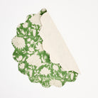 Green Floral Block Print Placemat on a white background at Addison West