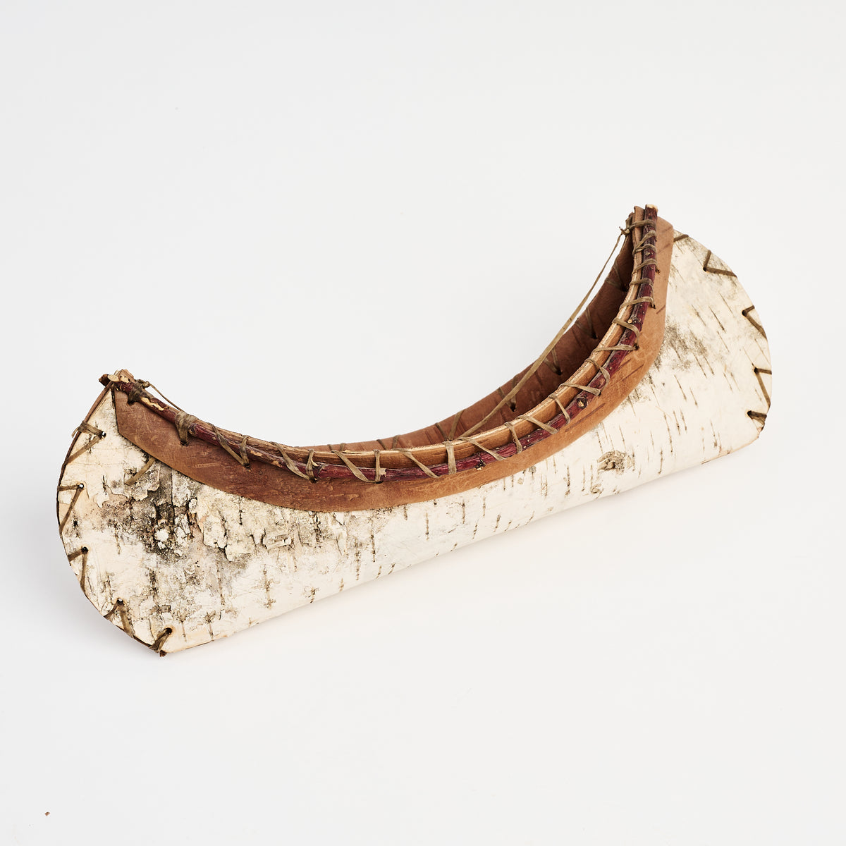 Vintage 13" Birchbark Canoe on a white background at Addison West