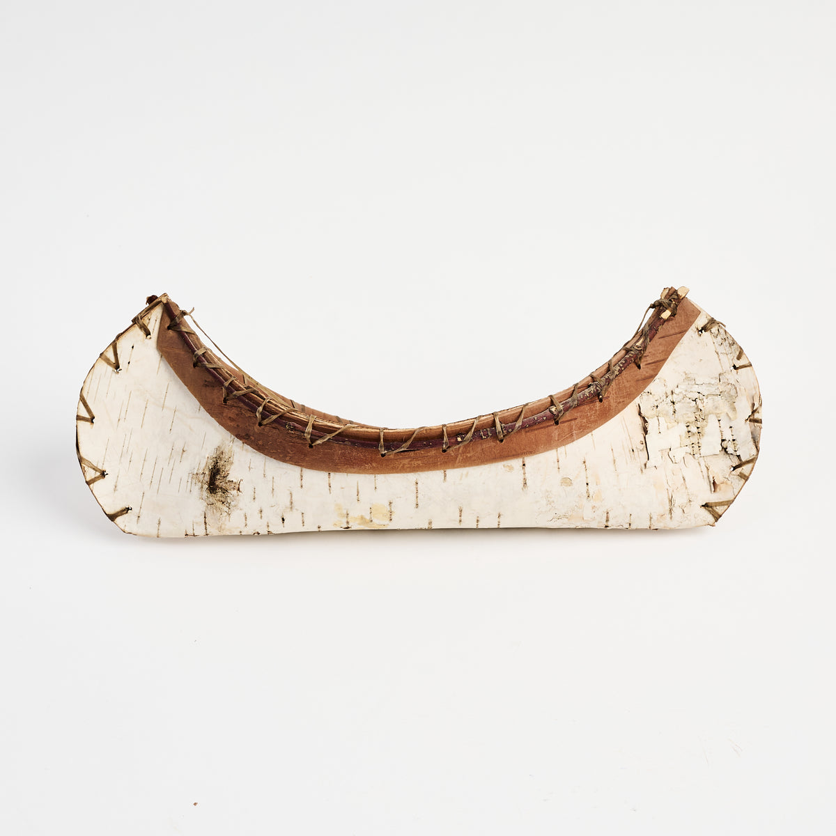 Vintage 13" Birchbark Canoe on a white background at Addison West