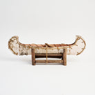 Vintage 22" Birchbark Canoe in Stand on a white background at Addison West