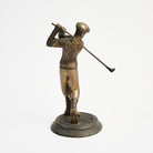 Vintage Brass Golfer on a white background at Addison West