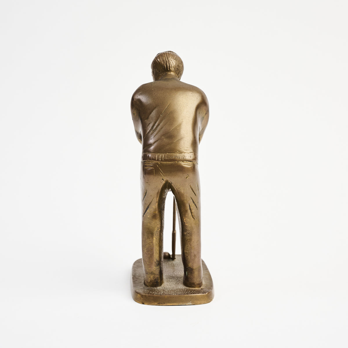Vintage Brass Golfer on a white background at Addison West