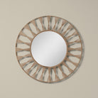 Ojai Round Mirror on a beige background at Addison West