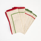 Holiday Ric Rac Trim Napkins, Set of 4 on a white background at Addison West