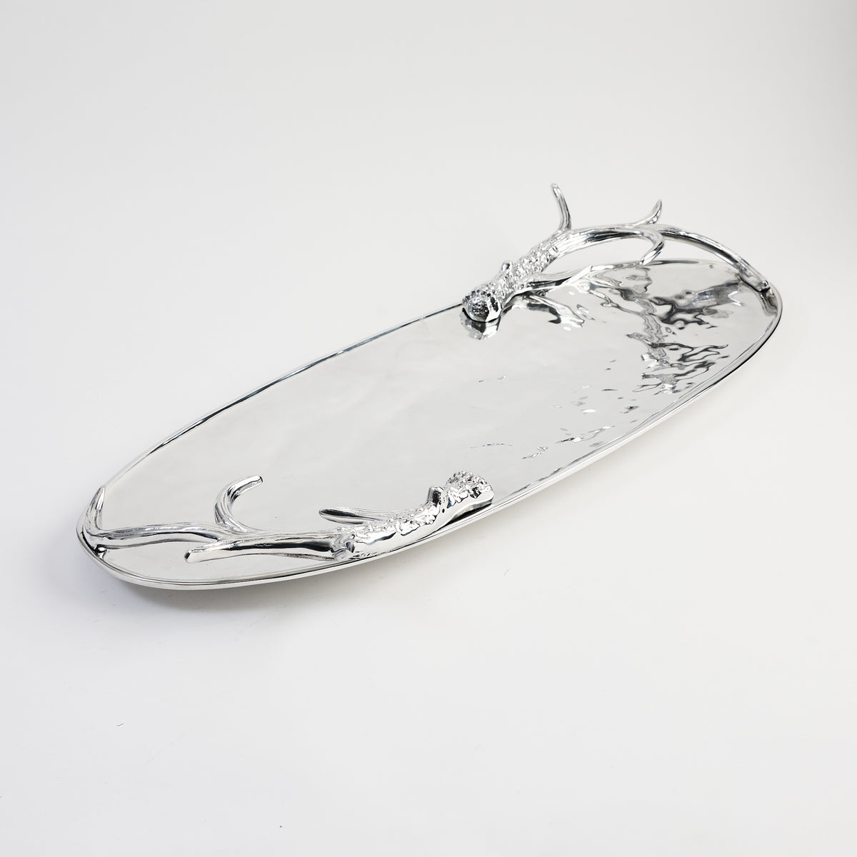 Beatriz Ball Western Antler Extra Large Oval Tray on a white background at Addison West