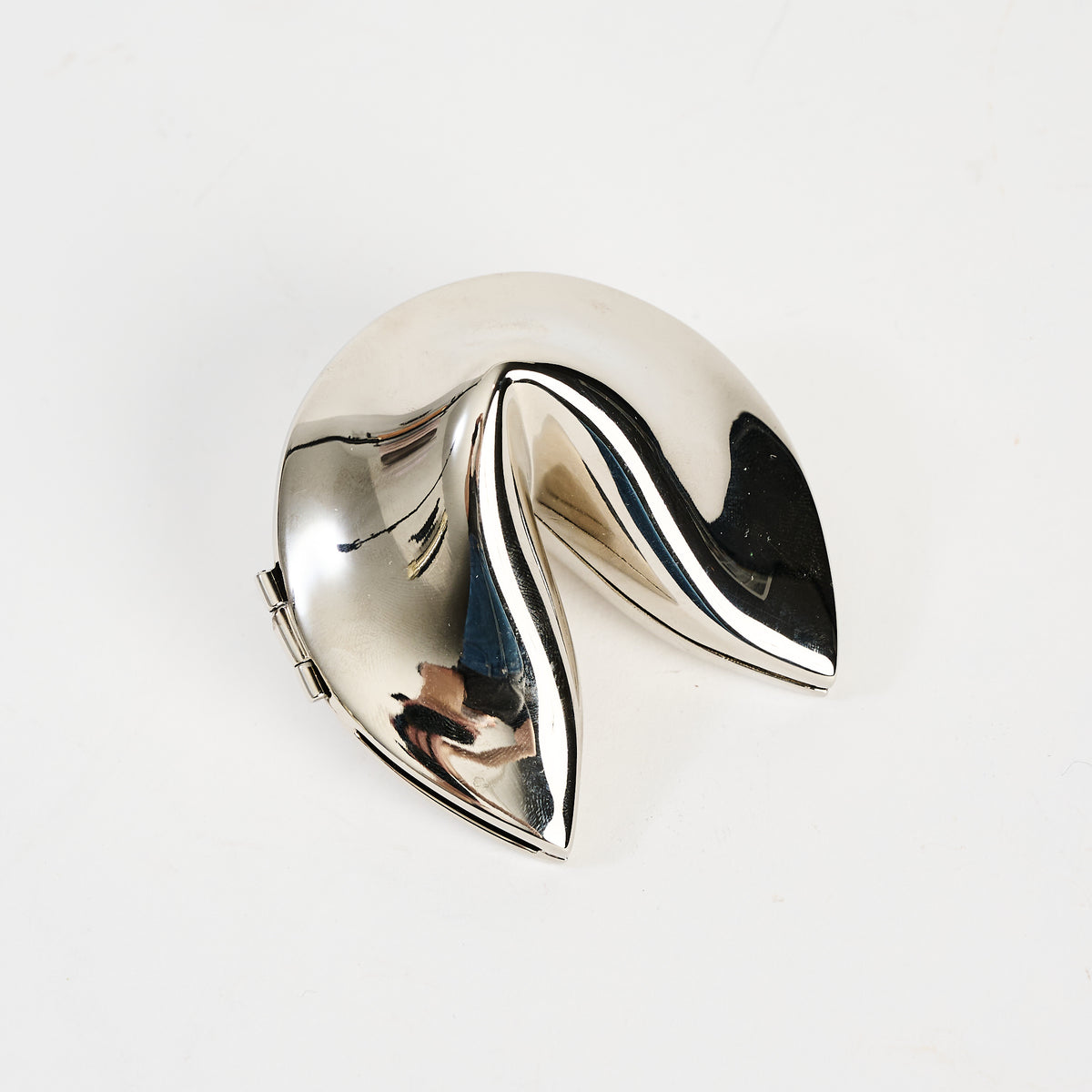 Silver Fortune Cookie Keepsake Box on a white background at Addison West