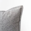 Close up of Ralph lauren grey plaid cashmere pillow on a white background